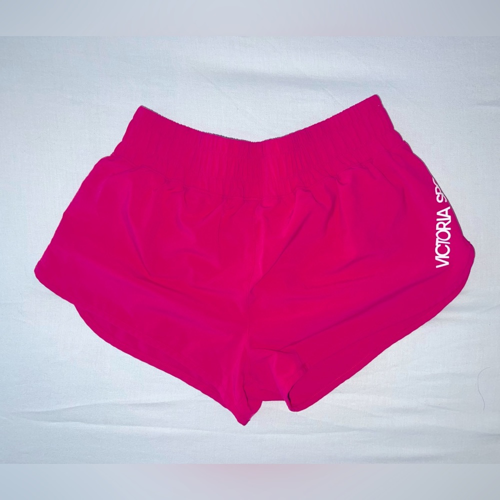 Bright pink Victorias Secret workout shorts